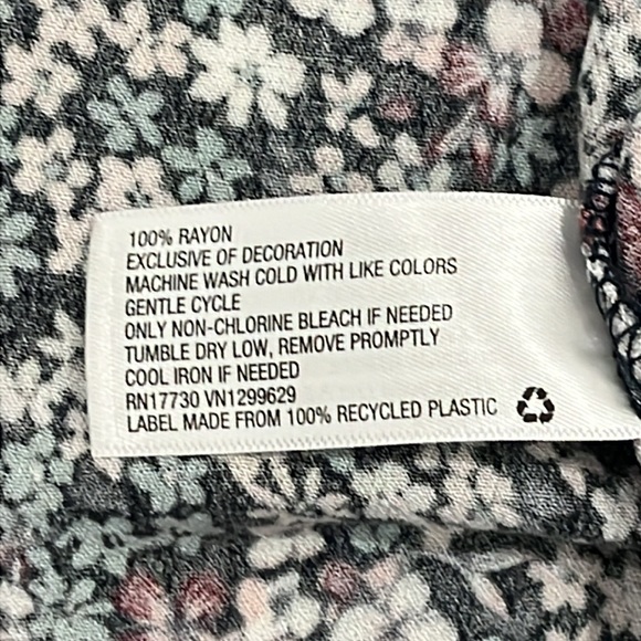 Knox Rose Women’s Floral Long Sleeve Vneck Dress with Tassels size L - Picture 8 of 10